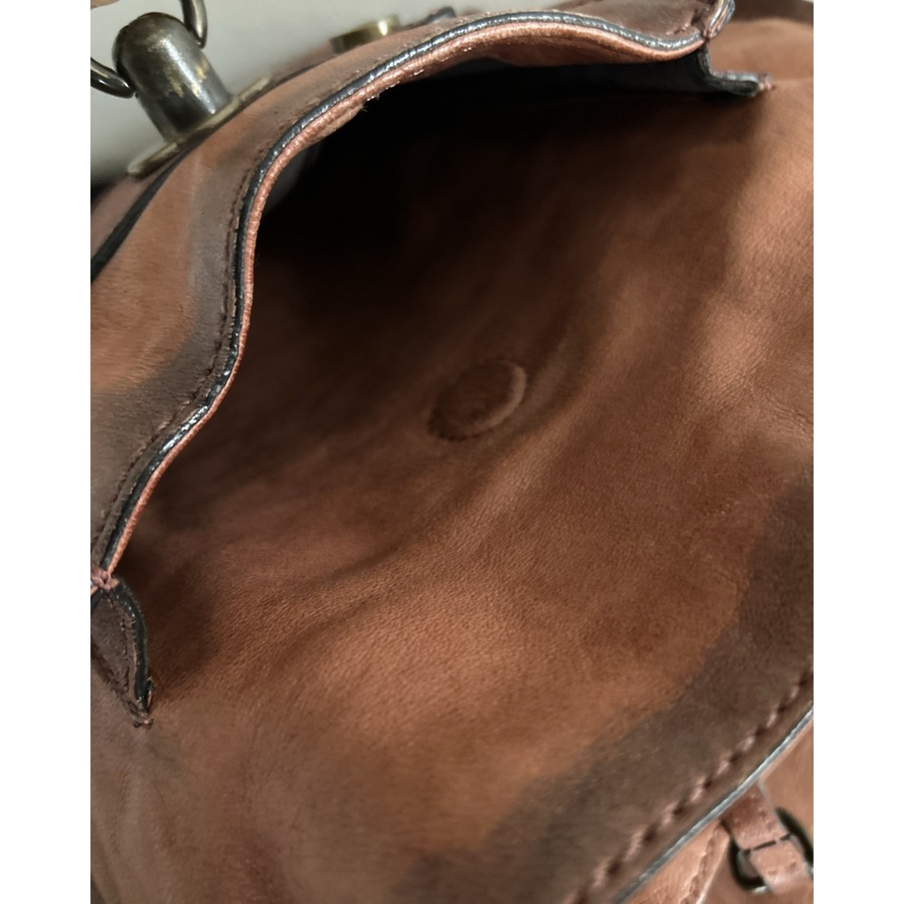 Frye Cameron Magazine Crossbody Leather Bag with Dust Bag Brown Distressed‎ - Picture 6 of 13
